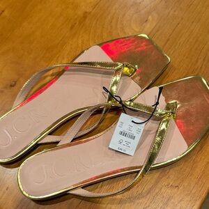 J. Crew Metallic Gold Sandals